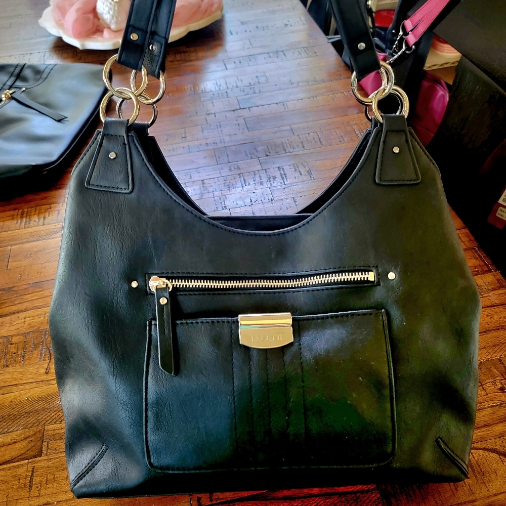Rosetti Black Triple Section Shoulder Bag